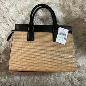 *SOLD* NWT Kate Spade Straw Black Cameron Medium Satchel Bag.